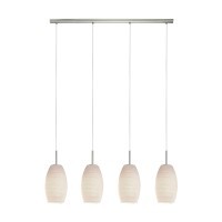 97587 EGLO BATISTA 3 Потолочная люстра с 4 лампами E27, 160Вт, стекло белое, никель