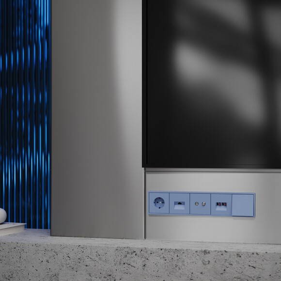 Накладка для розетки акустической 4-местной , S70 (деним)