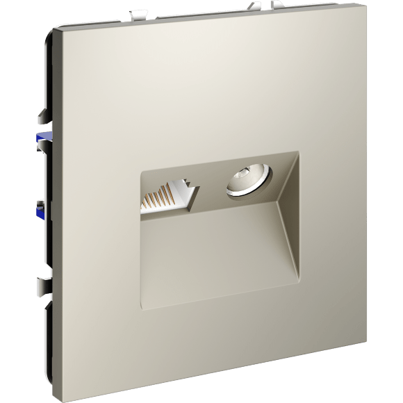 Розетка телевизионная встраиваемая VOLTUM S70 TV+RJ45 кат. 6, (кашемир)