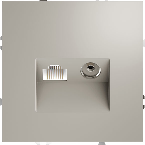 Розетка телевизионная встраиваемая VOLTUM S70 TV+RJ45 кат. 6, (кашемир)