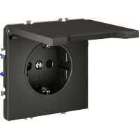 Розетка встраиваемая VOLTUM S70 с заземлением, защитными шторками и крышкой 16А, (титан)