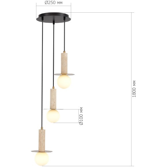 SL1194.303.03 Светильник подвесной ST-Luce латунь/белый G9 3*5W 4000K EARTHY