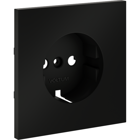 Накладка для розетки с заземлением, S70 (черный матовый)