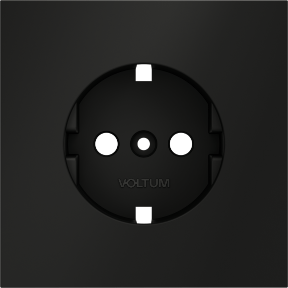 Накладка для розетки с заземлением, S70 (черный матовый)