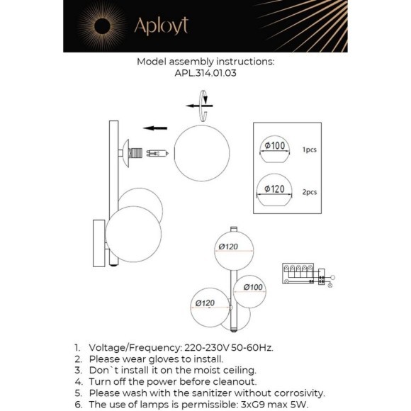 Светильник настенный (Бра) APL.314.01.03