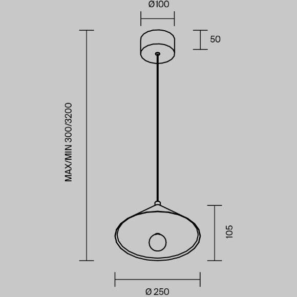 Maytoni Bell MOD534PL-L16B3K Светильник подвесной светодиодный, плафон конус 250мм черный матовый, шар натуральный зеленый мрамор, LED 16Вт 3000K 950Лм CRI90 120° IP20 220V