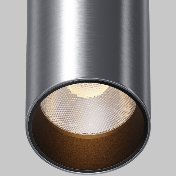 Maytoni C056CL-L12W2.7K-W-PT Накладной потолочный светодиодный спот цилиндр, теплого света, металл цвета брашированная платина, COB LED 12Вт 2700К 1050лм 50° CRI90 IP20 220V светодиоды Bridgelux, диммируемые при смене блока питания