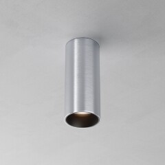 Maytoni C056CL-L12W2.7K-W-PT Накладной потолочный светодиодный спот цилиндр, теплого света, металл цвета брашированная платина, COB LED 12Вт 2700К 1050лм 50° CRI90 IP20 220V светодиоды Bridgelux, диммируемые при смене блока питания