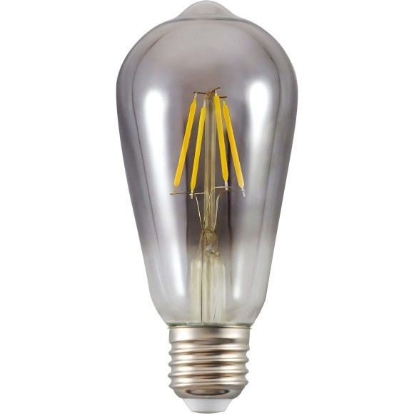 Voltega Deco 8513 Декоративная филаментная LED-лампа E27, 7 Вт, 3000К, 300 лм, дымчатое стекло, габариты 64х142 мм, не диммируемая