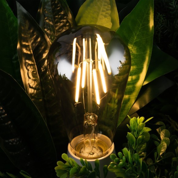 Voltega Deco 8513 Декоративная филаментная LED-лампа E27, 7 Вт, 3000К, 300 лм, дымчатое стекло, габариты 64х142 мм, не диммируемая