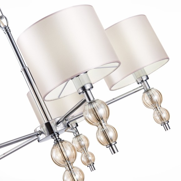 SLE105703-05 Светильник подвесной Хром/Светло-бежевый E14 5*40W RAMER SLE105703-05 Светильник подвесной Хром/Светло-бежевый E14 5*40W RAMER