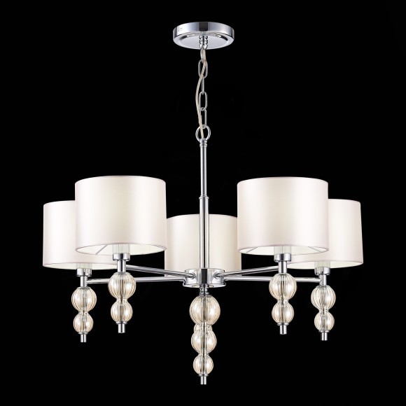 SLE105703-05 Светильник подвесной Хром/Светло-бежевый E14 5*40W RAMER SLE105703-05 Светильник подвесной Хром/Светло-бежевый E14 5*40W RAMER