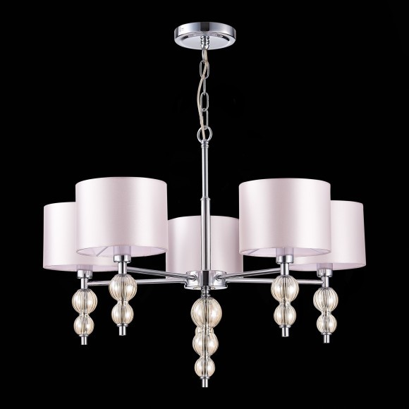 SLE105703-05 Светильник подвесной Хром/Светло-бежевый E14 5*40W RAMER SLE105703-05 Светильник подвесной Хром/Светло-бежевый E14 5*40W RAMER