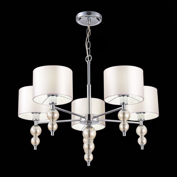 SLE105703-05 Светильник подвесной Хром/Светло-бежевый E14 5*40W RAMER SLE105703-05 Светильник подвесной Хром/Светло-бежевый E14 5*40W RAMER