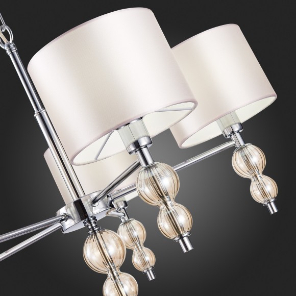 SLE105703-05 Светильник подвесной Хром/Светло-бежевый E14 5*40W RAMER SLE105703-05 Светильник подвесной Хром/Светло-бежевый E14 5*40W RAMER