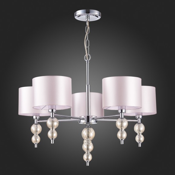 SLE105703-05 Светильник подвесной Хром/Светло-бежевый E14 5*40W RAMER SLE105703-05 Светильник подвесной Хром/Светло-бежевый E14 5*40W RAMER