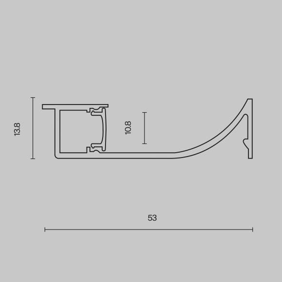 Алюминиевый профиль плинтус с подсветкой 53x14 ALM-5314-B-2M