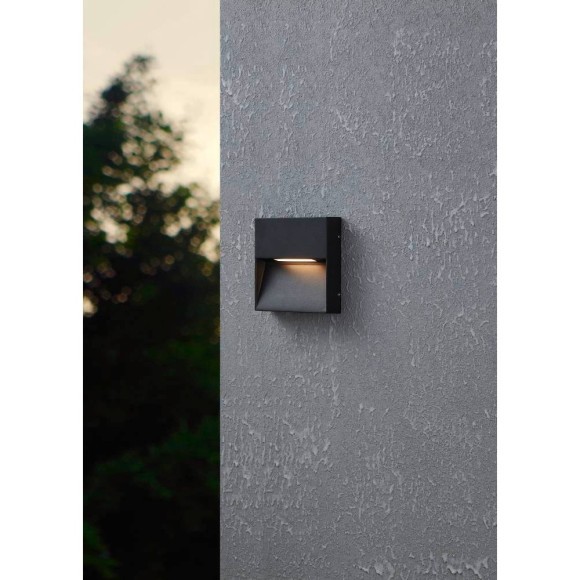 900889 EGLO MARUGGIO (Маруджо) уличный настенный LED-светильник с CCT-переключателем, 4,8 Вт, 520 лм, 3000/4000/5000/6500 К, IP65, черный