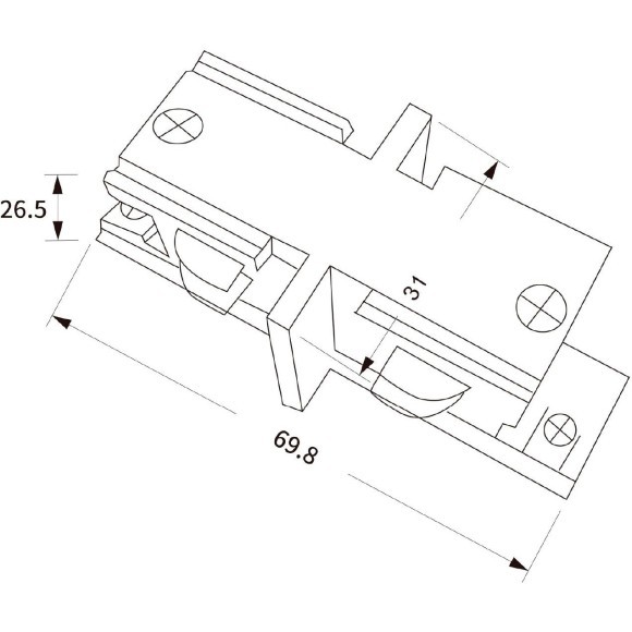Прямой соединитель трехфазных шинопроводов Maytoni TRA005CI-31W Прямой соединитель трехфазных шинопроводов Maytoni TRA005CI-31W
