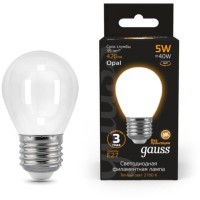 105202105 Лампа Gauss LED Filament Шар OPAL E27 5W 420lm 2700K 1/10/50