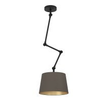 390198 PISTUNIO Настенно-потолочный светильник 1xE27 40Вт сталь черный ткань капучино золотистый