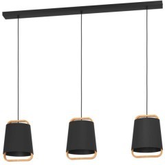 390186 Подвес CAMALOZA, 3x40W(E27), сталь, дерево, черный, коричневый 390186 Подвес CAMALOZA, 3x40W(E27), сталь, дерево, черный, коричневый