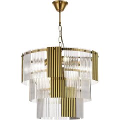 SLE1123-303-07 Светильник подвесной Латунь/Золотистый, Прозрачный E14 7*40W TRESA