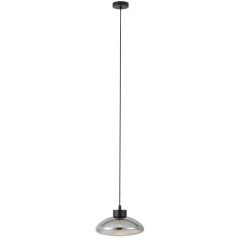 390298 Подвесной светильник (люстра) диммируемый SARNARRA, 1X5,4W (LED), 2700K, 510lm, Ø305, сталь, черный/стекло, черный полупрозрачный