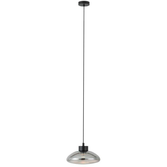390298 Подвесной светильник (люстра) диммируемый SARNARRA, 1X5,4W (LED), 2700K, 510lm, Ø305, сталь, черный/стекло, черный полупрозрачный