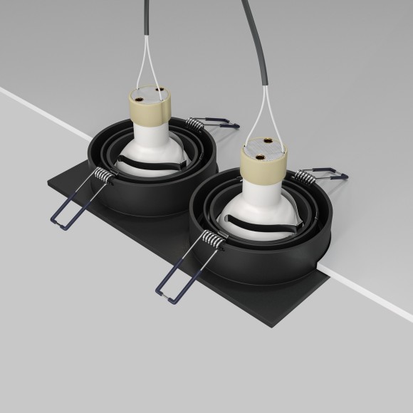 Встраиваемый светильник Maytoni DL024-2-02B Atom под лампы 2xGU10 50W Встраиваемый светильник Maytoni DL024-2-02B Atom под лампы 2xGU10 50W