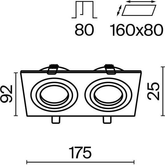 Встраиваемый светильник Maytoni DL024-2-02B Atom под лампы 2xGU10 50W Встраиваемый светильник Maytoni DL024-2-02B Atom под лампы 2xGU10 50W
