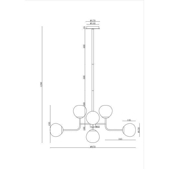 Люстра на штанге Maytoni MOD221-PL-08-N Erich под лампы 8xE14 40W Люстра на штанге Maytoni MOD221-PL-08-N Erich под лампы 8xE14 40W
