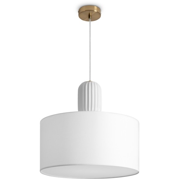 Подвесной светильник с тканевым плафоном и керамическим основанием E27 Freya Ceram FR5491PL-01BS