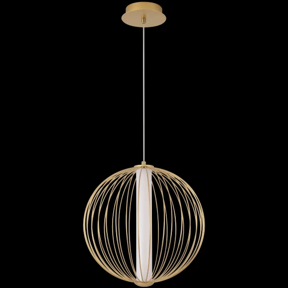 SYNC SP18W LED GOLD 3143/218 Crystal Lux Подвесной светильник с золотой металлической арматурой и белым акриловым рассеивателем, LED 18 Вт, 4000 К, 1440 Лм, Ra>80, IP20, 220 В