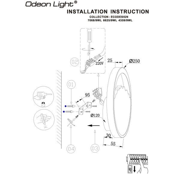 4359/9WL Настенный светильник Odeon Light ECODESIGN IP20 LED 9W Ra90 262Лм 3000K 220-240V VALLEY 4359/9WL Настенный светильник Odeon Light ECODESIGN IP20 LED 9W Ra90 262Лм 3000K 220-240V VALLEY