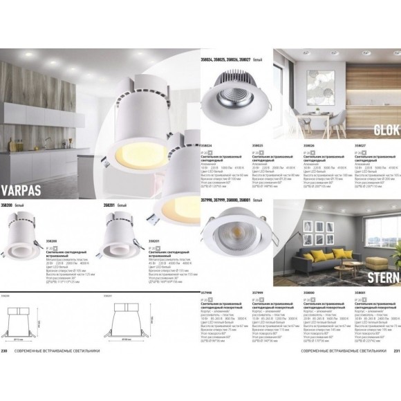 Встраиваемый светильник Novotech 358024 GLOK светодиодный LED 10W Встраиваемый светильник Novotech 358024 GLOK светодиодный LED 10W
