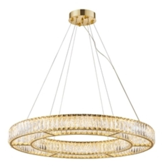 Светодиодная подвесная люстра с пультом ДУ в виде кольца с хрусталиками Favourite 4780-8P Светодиодная подвесная люстра с пультом ДУ в виде кольца с хрусталиками Favourite 4780-8P