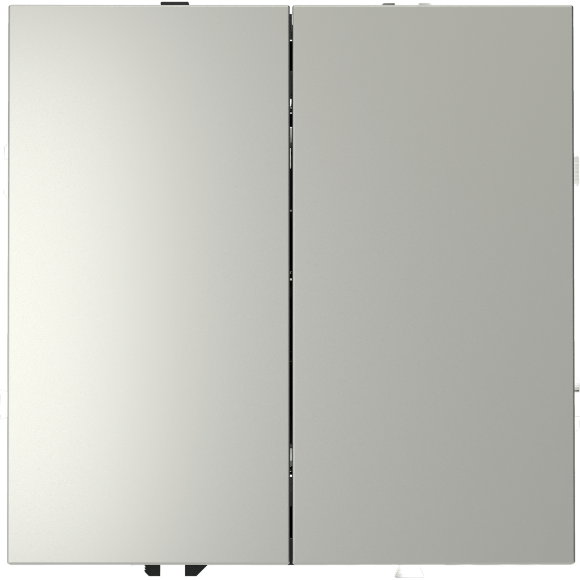 Перекрестный переключатель встраиваемый VOLTUM S70 двухклавишный 10А, (сталь)