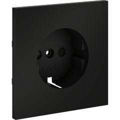 Накладка для розетки с заземлением и защитными шторками, S70 (черный матовый)