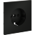 Накладка для розетки с заземлением и защитными шторками, S70 (черный матовый)