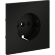 Накладка для розетки с заземлением и защитными шторками, S70 (черный матовый)