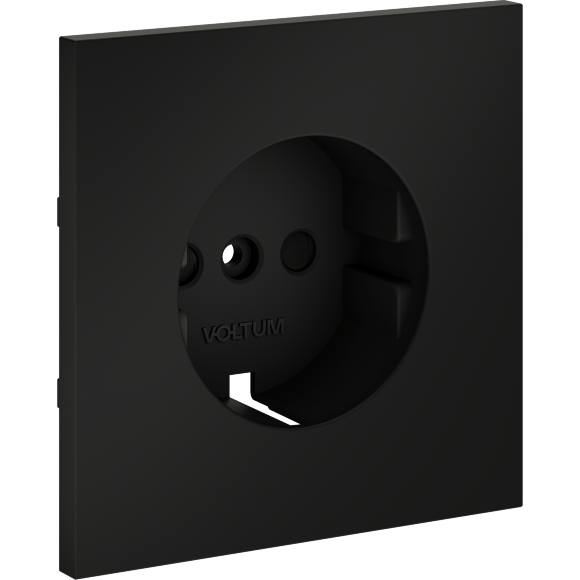 Накладка для розетки с заземлением и защитными шторками, S70 (черный матовый)