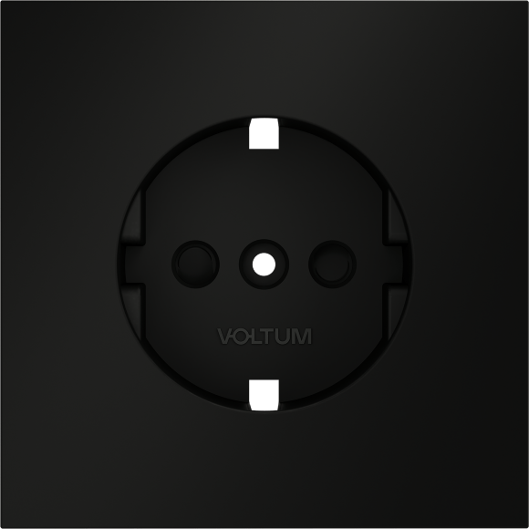 Накладка для розетки с заземлением и защитными шторками, S70 (черный матовый)