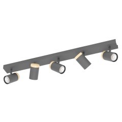 39649 CARTAGENA Спот потолочный с выключателем GU10 5 ламп 22.5Вт дерево коричневый