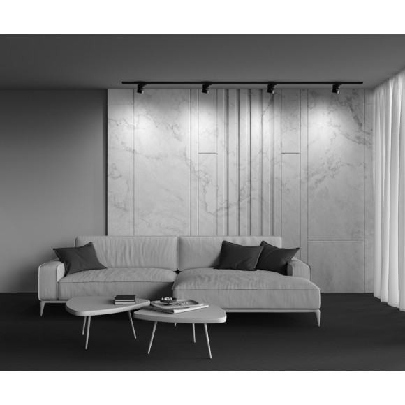 Однофазный двужильный светодиодный трековый светильник Maytoni Unity TR007-1-12W4K-B-1 ONDA 4000К 800Лм CRI90+ 120° 12Вт