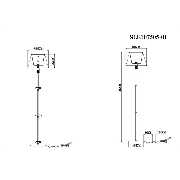 SLE107505-01 Светильник напольный Золотистый/Шампань E27 1*60W MANILA