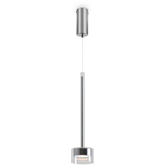 Freya Herb FR5633PL-L6CH Дизайнерский подвесной светильник в стиле модерн и ар-деко, LED 6 Вт, 3000К, CRI 80, 250 лм, 120°, 220V, диаметр 100 мм, высота 640-2520 мм, металл цвета хром, плафон стекло прозрачное