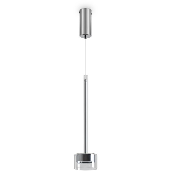 Freya Herb FR5633PL-L6CH Дизайнерский подвесной светильник в стиле модерн и ар-деко, LED 6 Вт, 3000К, CRI 80, 250 лм, 120°, 220V, диаметр 100 мм, высота 640-2520 мм, металл цвета хром, плафон стекло прозрачное