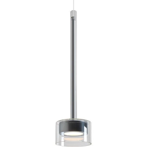 Freya Herb FR5633PL-L6CH Дизайнерский подвесной светильник в стиле модерн и ар-деко, LED 6 Вт, 3000К, CRI 80, 250 лм, 120°, 220V, диаметр 100 мм, высота 640-2520 мм, металл цвета хром, плафон стекло прозрачное