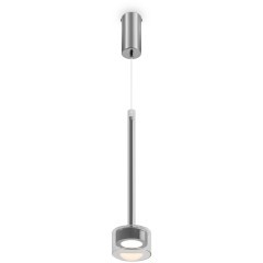 Freya Herb FR5633PL-L6CH Дизайнерский подвесной светильник в стиле модерн и ар-деко, LED 6 Вт, 3000К, CRI 80, 250 лм, 120°, 220V, диаметр 100 мм, высота 640-2520 мм, металл цвета хром, плафон стекло прозрачное